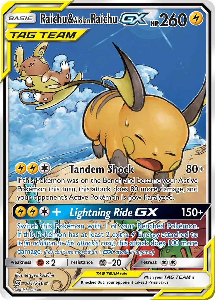 Raichu & Alolan Raichu GX (Alternate Full Art)